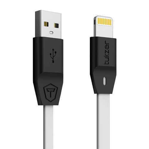 Tukzer Usb A To 8 Pin Lightning Cable,Apple Mfi Certified Fast Charging & Data Sync Cable(12W,2.4 Amp) Compatible For Iphone 13,12,11,X,8,7,6,5,Ipad Air,Pro,Mini (Length: 1M/ 3.2 Ft,Wht)-White Deal
