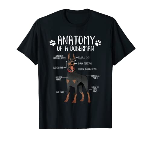 Dobermann Anatomie Hund Pinscher Lustiges Hundehalter T-Shirt