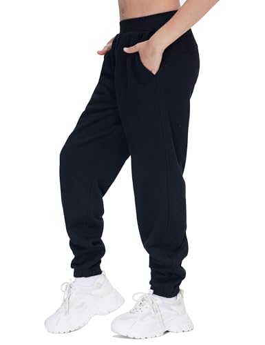 THE GYM PEOPLE Girl's Fleece Tapered Workout Sweatpants Warm Soft Athletic Joggers Pants with Pockets2