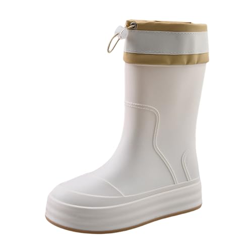 Botas de agua de goma para mujer, botas de lluvia de goma fáciles de limpiar, resistentes al agua, fáciles de poner y quitar, botas de agua para senderismo, trabajo en el patio, actividades al aire