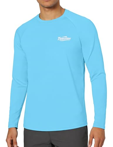 Image of Men's Rash Guard Long Sleeve, UPF 50+ UV Protection Sun Shirt, Quick Dry Lightweight T-Shirt for Fishing Swim Surf