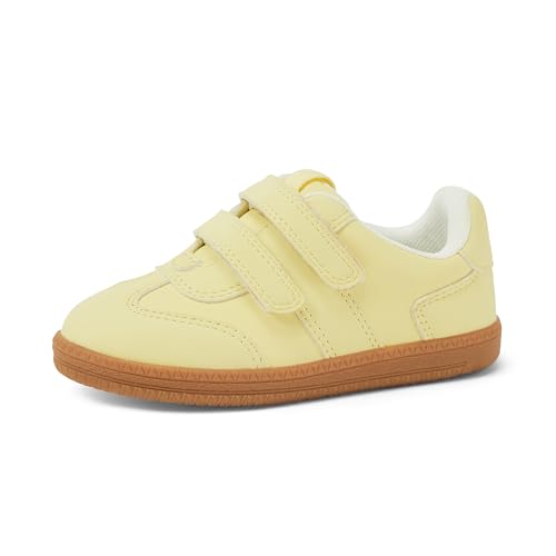 Amazon Essentials x Sofia Grainge Unisex Toddlers' Hook and Loop Sneakers with Rubber Sole, Yellow, 8 Toddler