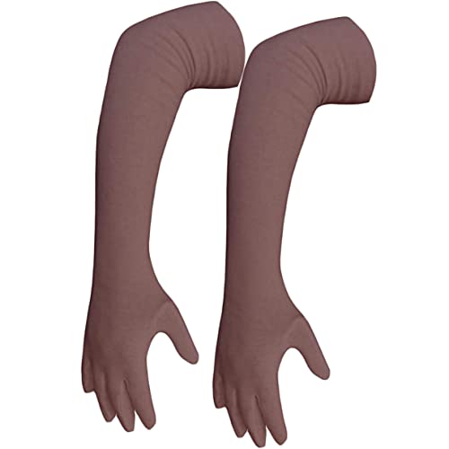 Cotson Unisex Cotton Full Hand Biking Gloves, Brown, 24 inch - Image 2