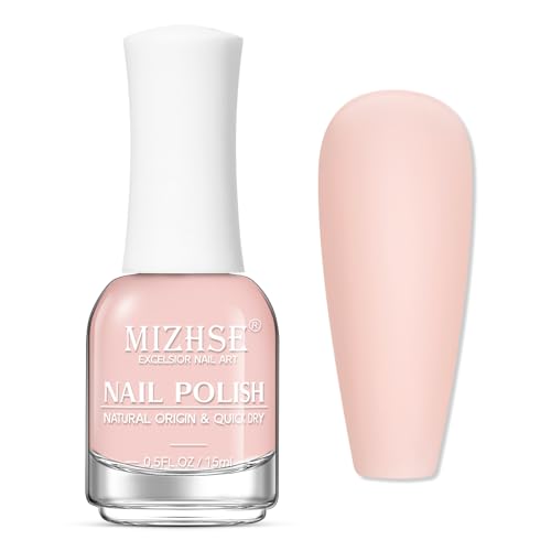 MIZHSE Nude Matte Nail Polish, 15ML Velvet Quick Dry Nail Lacquer, Air Dry Fast Mist Effect Nail Polish for Women Girls Nail Art DIY Home Large Capacity