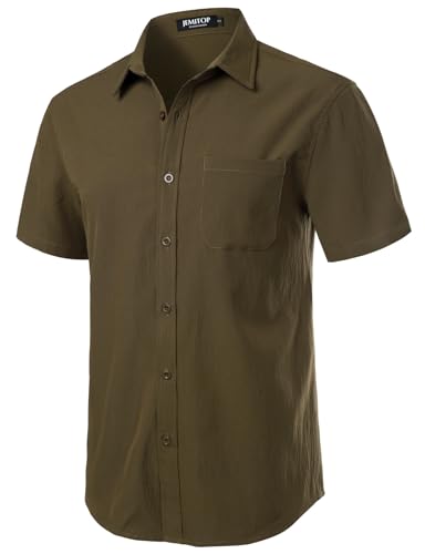 Image of JEMITOP Mens Stretch Wrinkle Free Texture Shirts