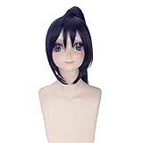  Anime Role Play For Himouto Umaru-Chan Motoba Kirie Cosplay Wig 70cm Purple Cosplay Wig With Chip Ponytail