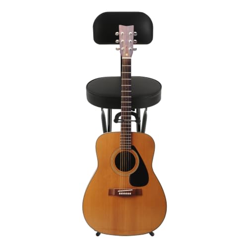 SanBouSi Folding Guitar Stool with Back Support - Guitar Seat with Sponge Cushioned Seat and Rubber Feet for Adults, Kids, Drummer, Guitarist