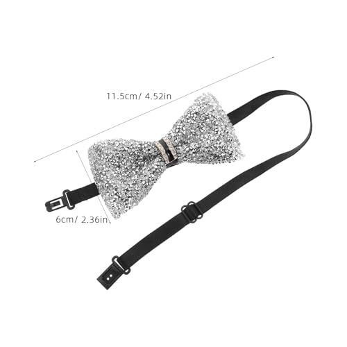 Didiseaon 2pcs Kids Bow Tie: Sparkly Rhinestones Pre-Tied Adjustable Crystal Bowtie for Boys and Girls for Weddings Parties Concerts and Holiday Costumes2