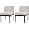 DUHOME Upholstered Dining Chairs Set of 2,Modern Kitchen Chairs with Back,Fabric Armless Side Dining Room Chairs with Wood Spindle Legs for Kitchen Dining Room Restaurant Living Room