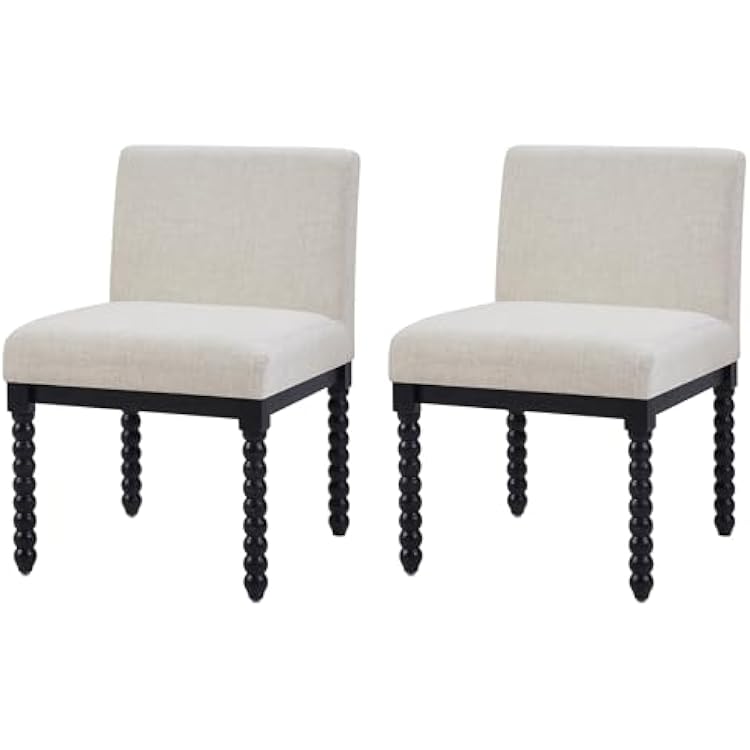 DUHOME Upholstered Dining Chairs Set of 2,Modern Kitchen Chairs with Back,Fabric Armless Side Dining Room Chairs with Wood Spindle Legs for Kitchen Dining Room Restaurant Living Room