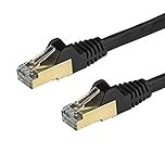 StarTech 1,5m CAT6a Ethernet Cable, 10 GbE Category 6a Shielded Snagless 100W PoE Patch Cord, Black