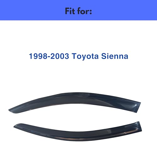 Image of IG Window Visors Fit for 1998-2003 Toyota Sienna, Out-Channel Rain Guards Vent Wind Deflectors 2PC, Car Accessories for 98-03 Sienna