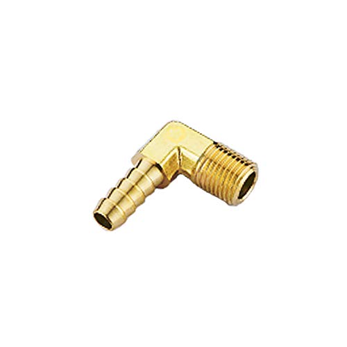 Nigo Industrial Co. Brass Barb Fitting, 90 Degree Elbow, Hose Barb x NPT Male (1, 3/8