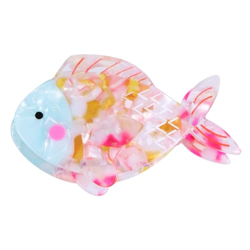 Kchies Acrylic Fish Hair Claw Clip Large Unique Fashion Acetate Hair Catch Barrette Non Slip Strong Hold Jaw Clamp Ocean Animal Hair Accessory For Woman Girls Thick & Thin Hair 3.35Inch cover