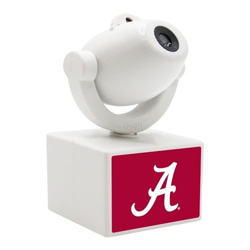 Sporticulture NCAA American Football Alabama Crimson Tide - Adjustable Led Mini Spotlight Projector with 6 Team Logo Designs - Portable & Rechargeable Spotlight - Battery-Operated - 4.375” x 3.125”