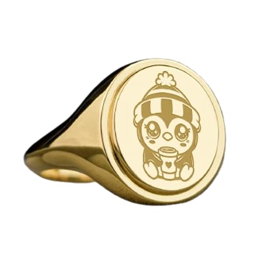 Bague pingouin café argent 925 anti-ternissement bague ajustable US 5-12.5