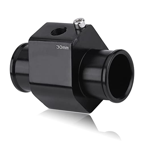 Keenso Reloj Temperatura Agua Coche, Temperatura del agua Tubería conjunta Aluminio, Adaptador del indicador del sensor de la manguera del tubo de la temperatura del agua del coche(30mm)