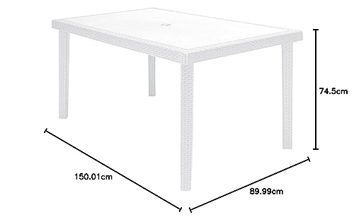 Grand Soleil 5117 Tavolo Polipropilene, 150X90, Boheme, Grand Soleil, Bianco - 2