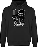 Shirtracer Eishockey Trikot Ersatz - Love Hockey - L - Schwarz - Hockey Pullover - JH001 - Herren Hoodie und Kapuzenpullover für Männer