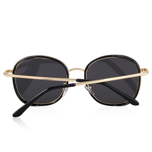 Polarized Sunglasses for Women Retro Oversized Sun Glasses Metal Temple3