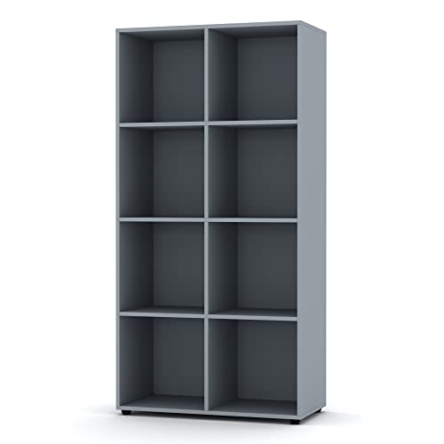 URBNLIVING Bibliothèque en bois pour 2, 4, 8 cubes (8 cubes, gris)