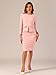 Allegra K Women's Bodycon Dresses Round Neck Long Sleeve Casual Work Outfits Peplum Sheath Dress X-Small Dusty Pink