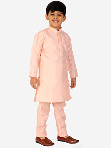 Image of Pro-Ethic Style Developer Boy's Silk Kurta Pajama For Baby Kids Ethnic Wear (S-165)