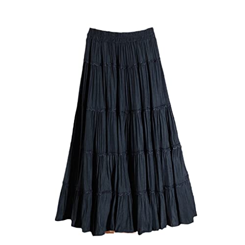 Jupe longue plissée pour soirée d'été et look bohème chic décontracté noir