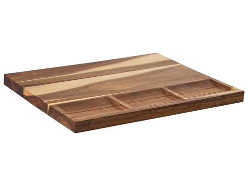 Planche à Découper en Bois d'Acacia avec Compartiments de Rangement
