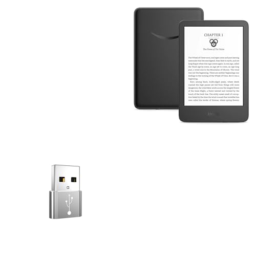 BoxWave Adapter Compatible with Amazon Kindle (11th Gen 2022) - USB-A to C PortChanger (5-Pack), Type-C OTG Convert Charging Data Adapter - Metallic Silver