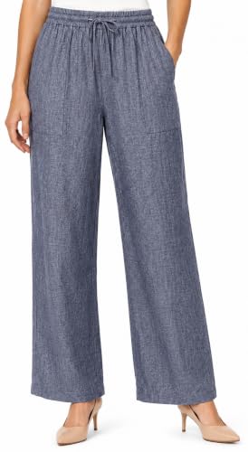 Image of Gap Womens Wide Leg Linen Pull on Pant