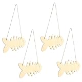 Hohopeti 4 Stück Teiliges DIY Holzscheiben Fischgräten design Natürliche Holzchips zum Basteln...