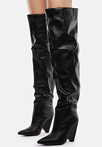 Liliana Women's Over The Knee Thigh High Wedge Heel Boots3