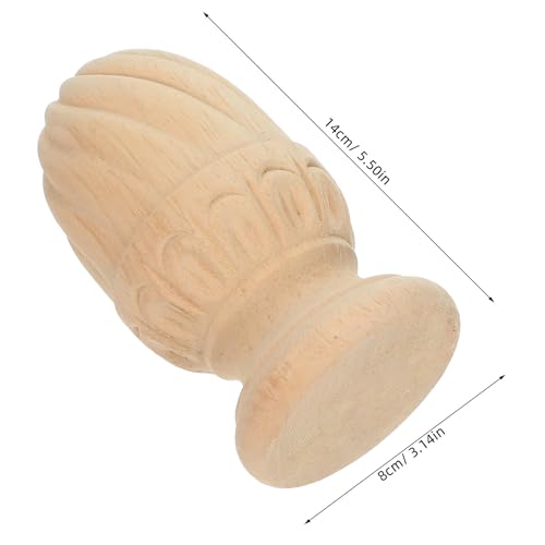 Remate de madera de piña sin terminar HOOTNEE para columnas de barandillas 2