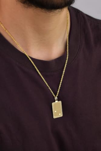 Bijou fait main collier pendentif domino gravé argent 925 plaqué or pour homme femme - 4
