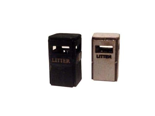 Scale Model Scenery LX014-OO Laser Cut Litter Bins (Pack of 8) For OO Scale Model Railway Layouts & 1:76 Diecast Dioramas