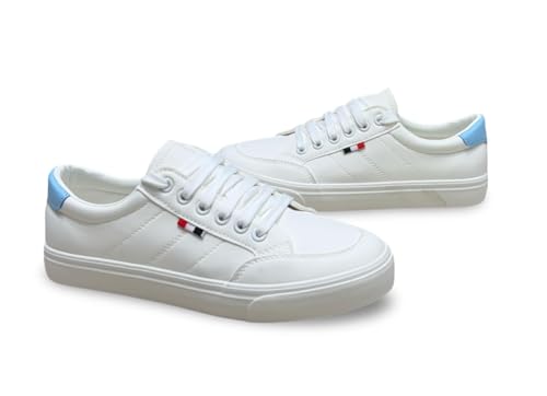 Image of Classic Canvas Sneakers, Casual Lace-Up Shoes with Green Sole, Unisex Fashion Trainers Shoes