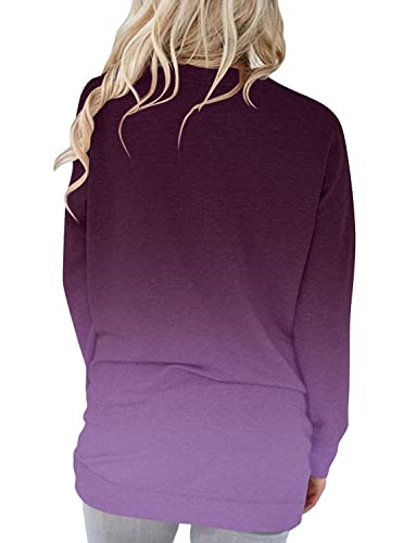 ONLYSHE Womens Crewneck Sweatshirt Casual Loose Fitting Tops Long Sleeve T Shirt