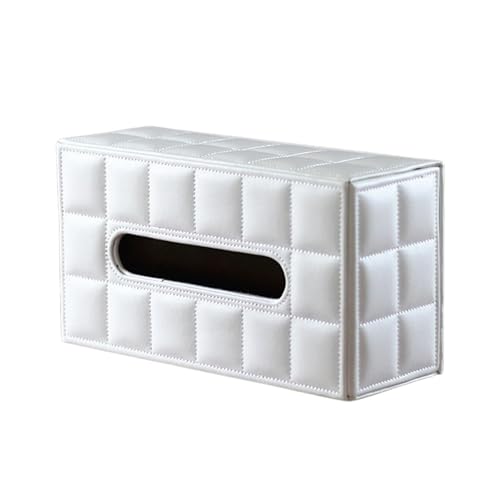 Boîte à mouchoirs en PU blanche distributeur rectangulaire pour décoration - 2
