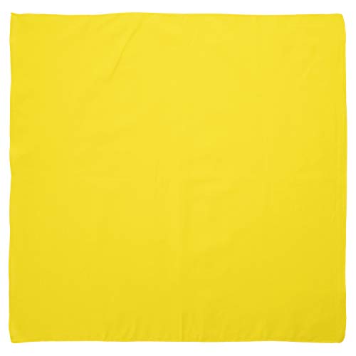 Large 100% Cotton Solid Color Blank Bandanas (22ââ‚¬Â x 22ââ‚¬Â) - Yellow Single Piece 22x22 - For Custom Printing, Handkerchief, Headband, Head Scarf - Double Sided Blank Color