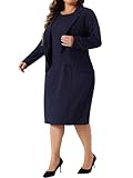 10 Best Plus Size Business Suits for Stylish Professionals 10 Agnes Orinda Plus Size Dress Suits for Women Two Piece Outfits Blazer Jacket and Sleeveless Dress Business Casual Suit Sets 2X Navy Blue