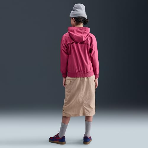 Nike Sportswear Windrunner Big Kids' Hooded Repel Jacket (Sweet Beet/Sweet Beet/White)2