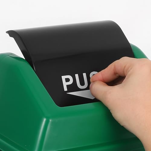 Didiseaon bote de basura plástico con tapa oscilante 10 L verde miniatura 3