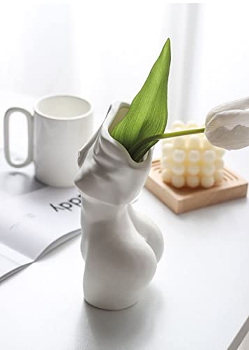 Mila Moya Nude Ceramic Flower Vase, White - Image 3