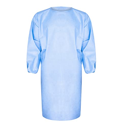 Level 2 Isolation Gowns - Disposable - Blue - 25 Pack (One Size, Closed Back) #TOP2