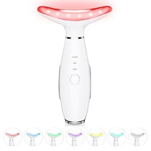 Face Massager -7 Color Red-Light-Therapy for Face and Neck for Wrinkles, Double Chin, Vibrating Facial Massager with Thermals