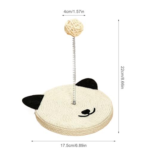Griffoir en sisal naturel pour chat avec jouet interactif