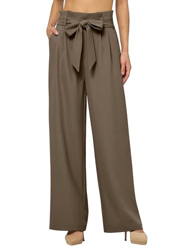 Willit Women's Wide Leg Pants Belted High Waisted Work Dress Pants Casual Palazzo Long Trousers 28
