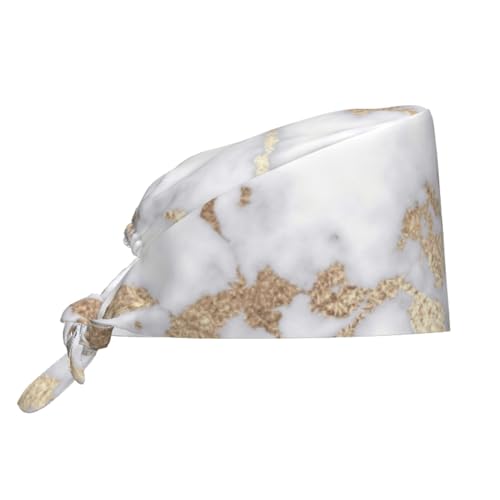 Image of Cute Pug Dog Print Working Cap Scrub Cap with Sweatband,Adjustable Fashion Bandage Tie Back Hat Headwear for Women Men
