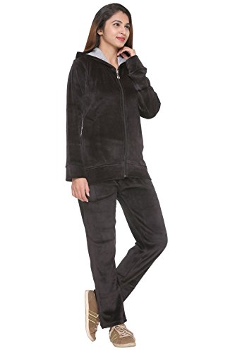 Image of CUPID Regular Fit Velvet Track Suit for Woman, Winter Wear Velvet Night Suit Set with Pockets for Sports, Night, Jogging, Daily Gym Wear L to 5XL